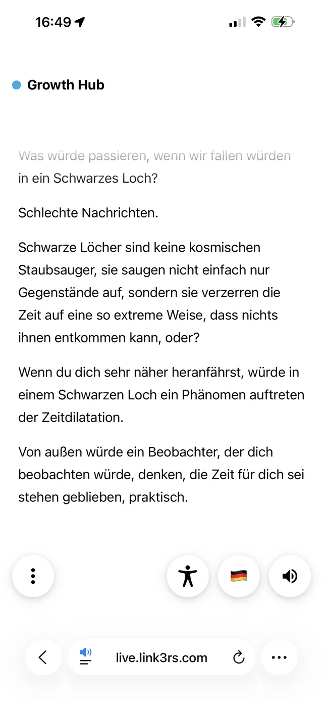 Live translation in German