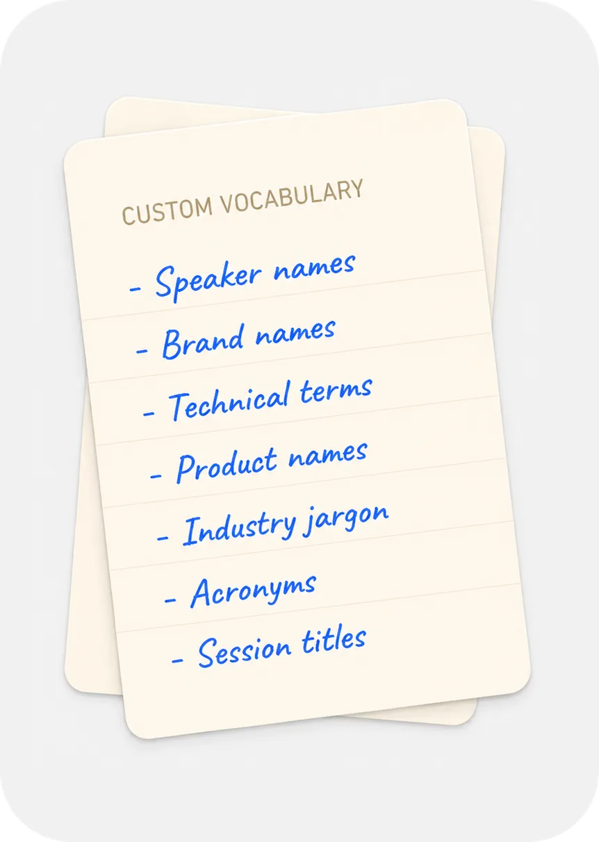 Custom vocabulary